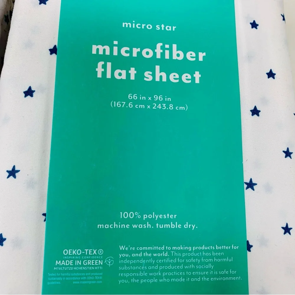 PillowFort Micro Star Microfiber Flat Sheet Size TWIN